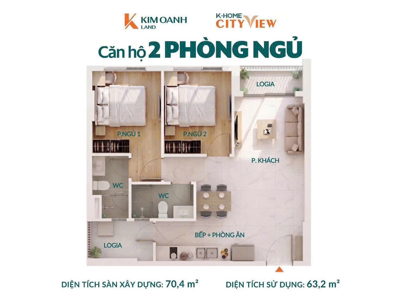 Căn hộ 2 Phòng ngủ